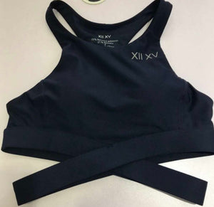 Athleisure -Cross Halter Navy Top