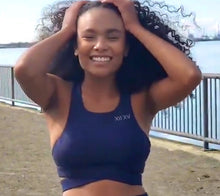Load image into Gallery viewer, Athleisure -Cross Halter Navy Top