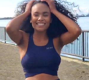 Athleisure -Cross Halter Navy Top