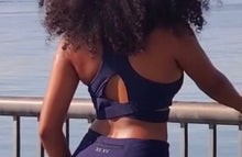 Load image into Gallery viewer, Athleisure -Cross Halter Navy Top